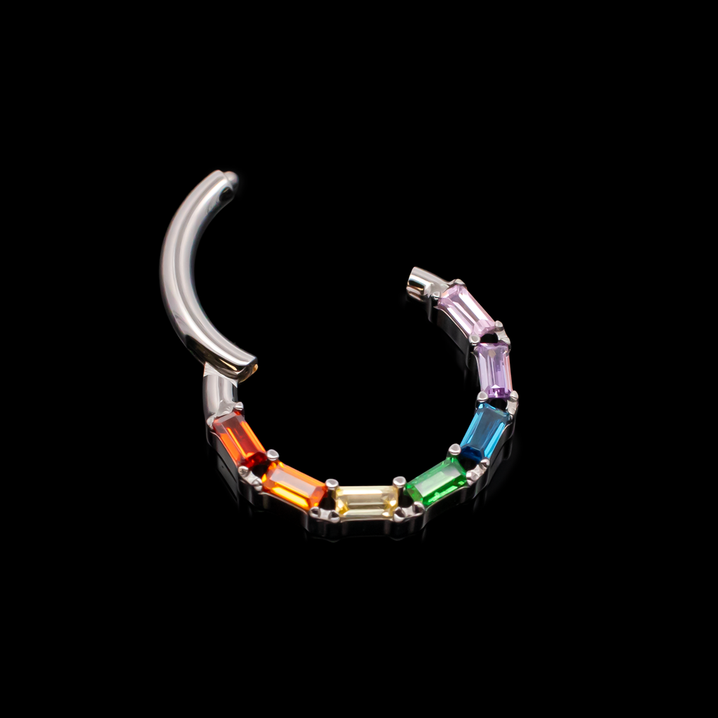 Victoria - Rainbow Hinged Ring | Body Jewelry | Wiccan Center