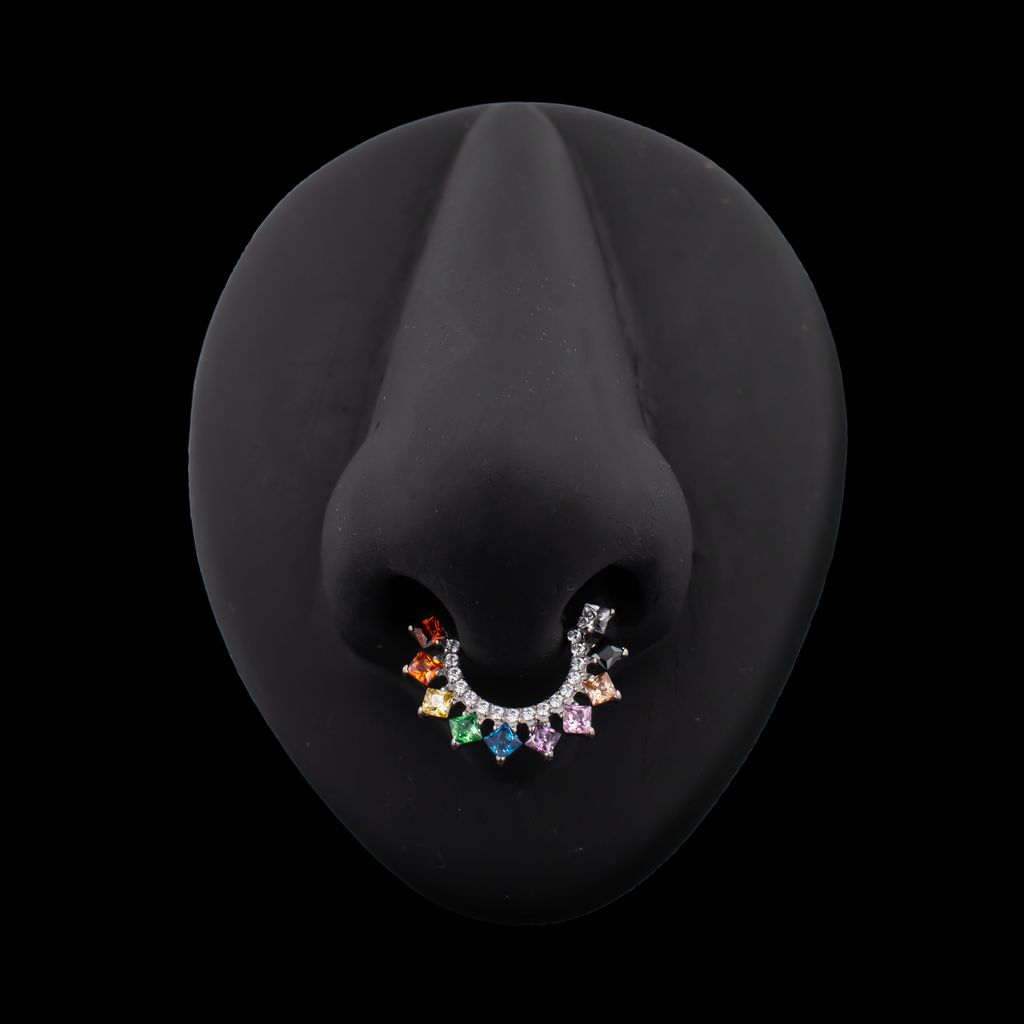 Sienna - Rainbow Titanium Hinged Ring | Body Jewelry | Wiccan Center