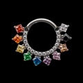 Sienna - Rainbow Titanium Hinged Ring | Body Jewelry | Wiccan Center