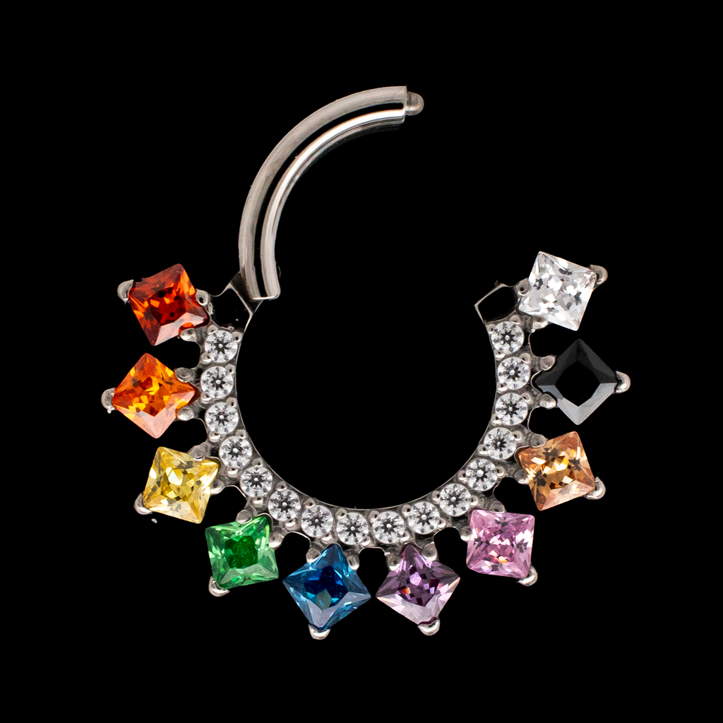 Sienna - Rainbow Titanium Hinged Ring | Body Jewelry | Wiccan Center