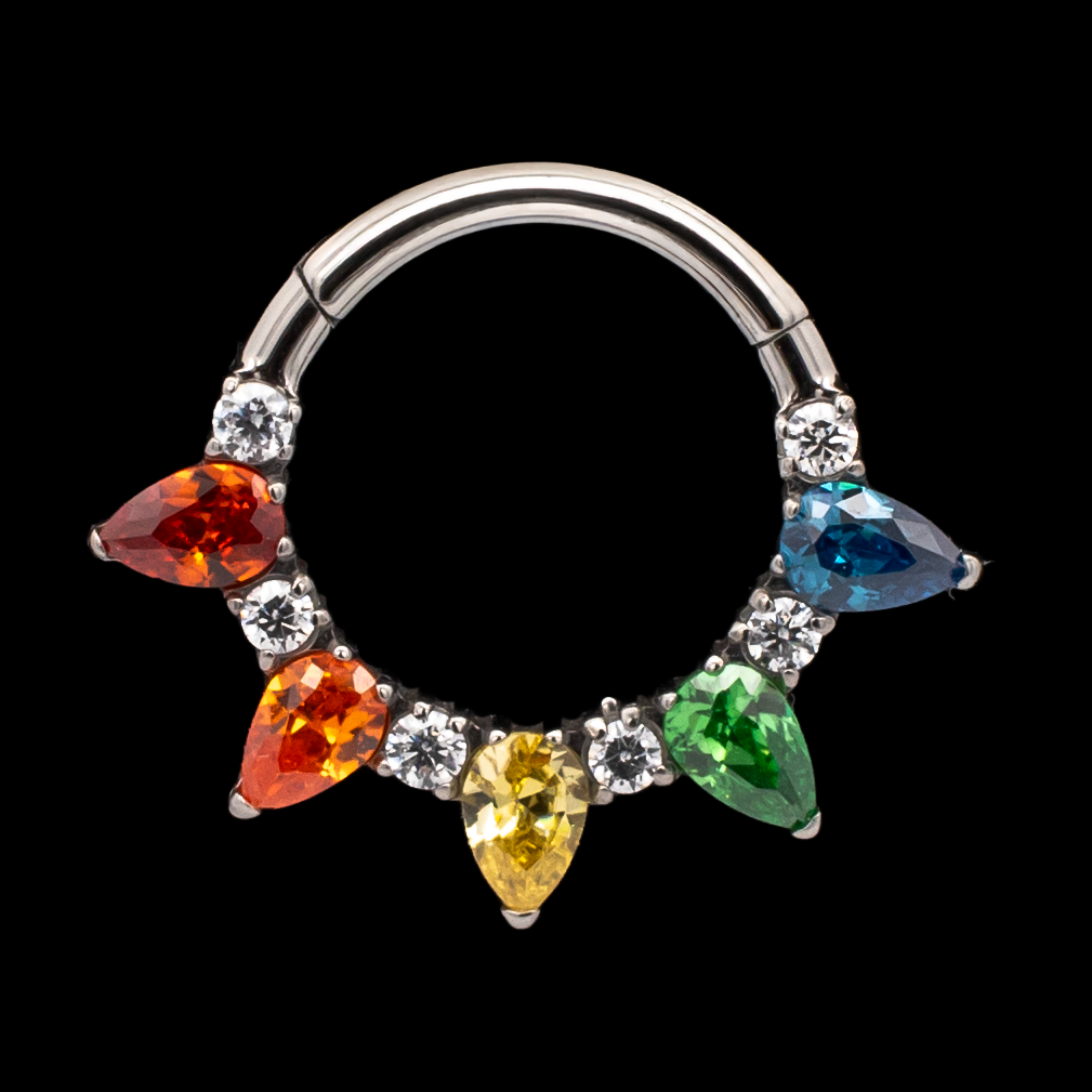 Desiree Rainbow - Hinged Ring | Body Jewelry | Wiccan Center
