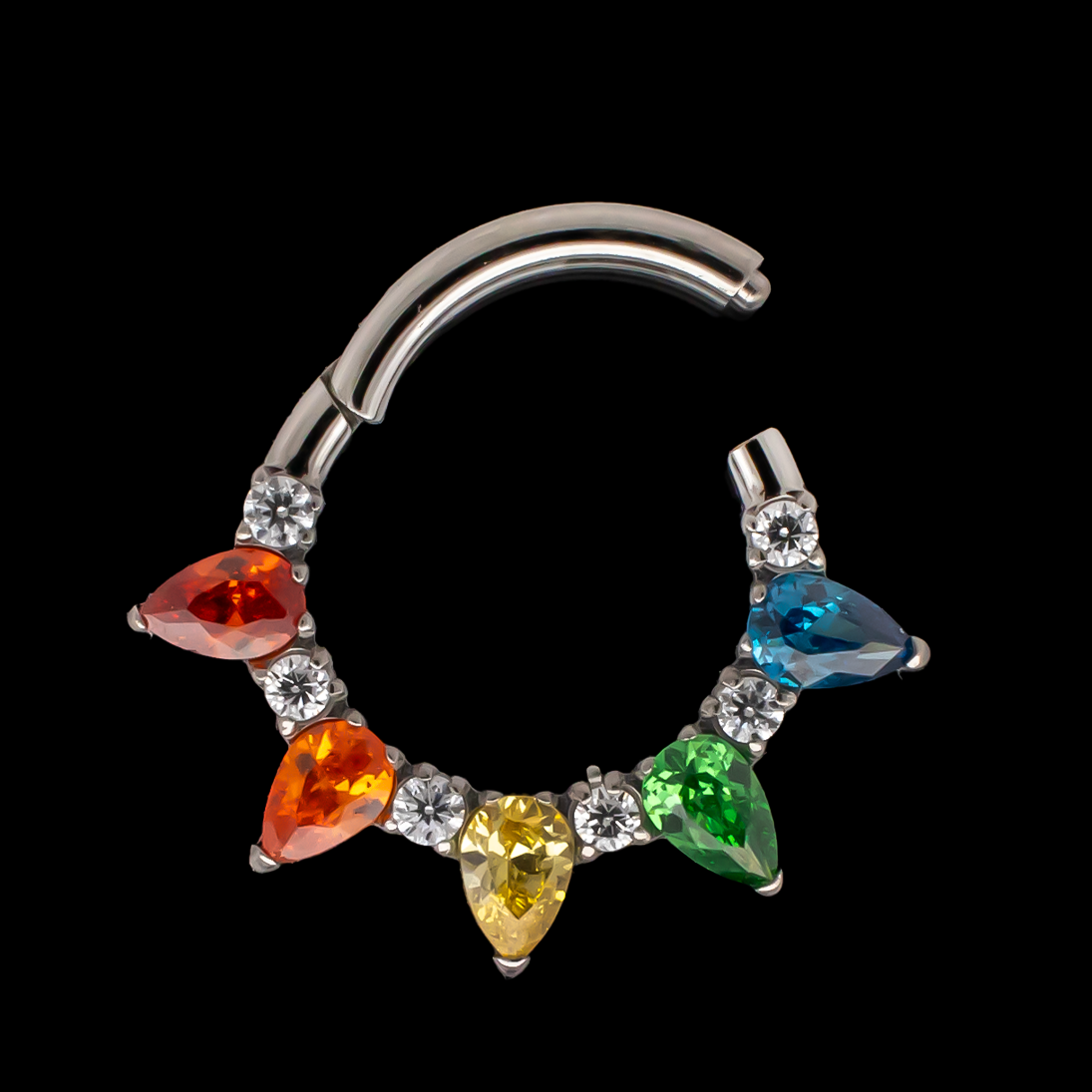 Desiree Rainbow - Hinged Ring | Body Jewelry | Wiccan Center