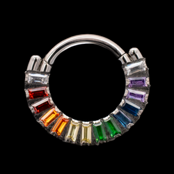 Grytta - Rainbow Hinged Segment Ring | Body Jewelry | Wiccan Center