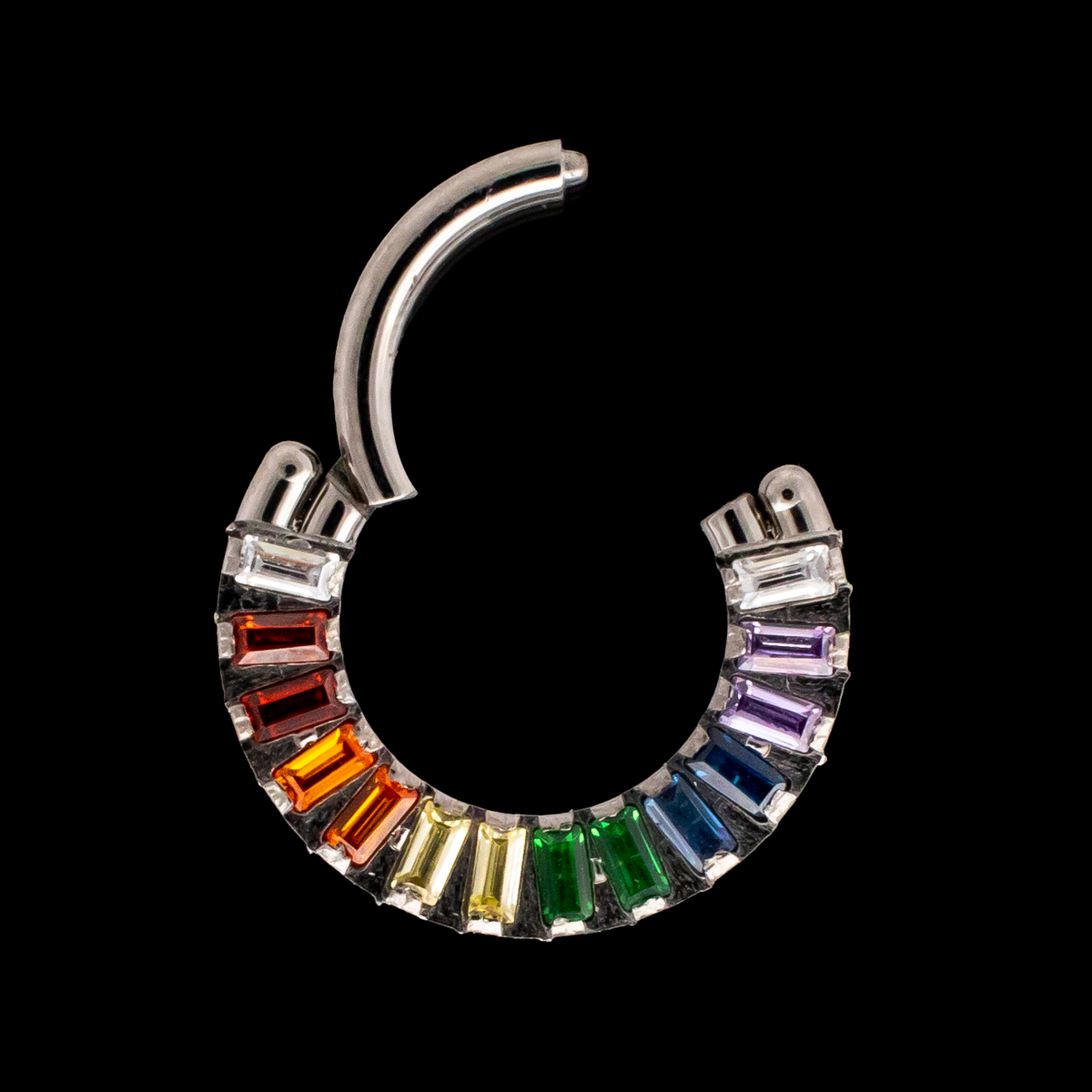 Grytta - Rainbow Hinged Segment Ring | Body Jewelry | Wiccan Center