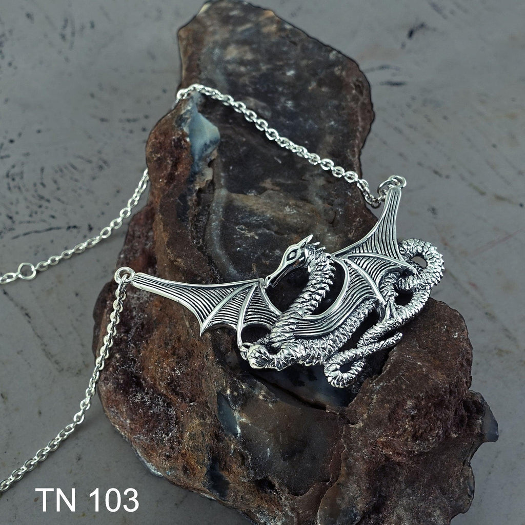 Mystical Spirit of the Sea Dragon ~ Sterling Silver Jewelry Necklace TN103