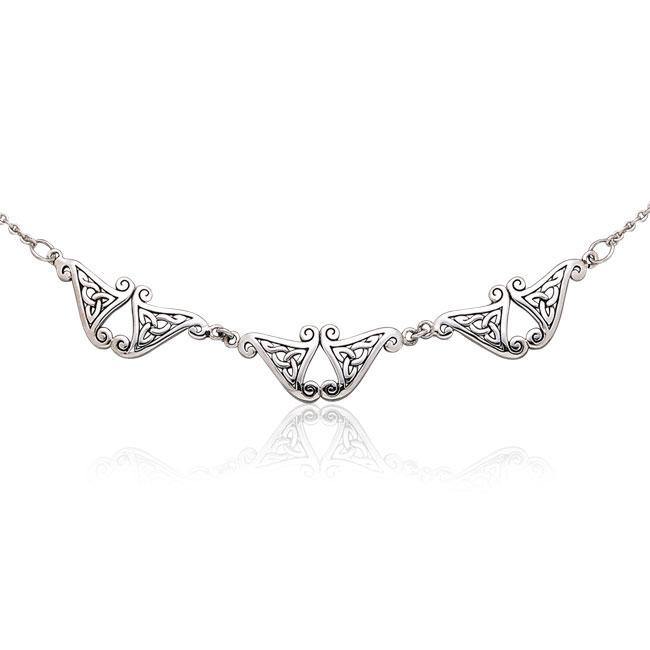 Celtic Triskele Knotwork Sterling Silver Necklace TN184