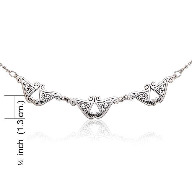 Celtic Triskele Knotwork Sterling Silver Necklace TN184