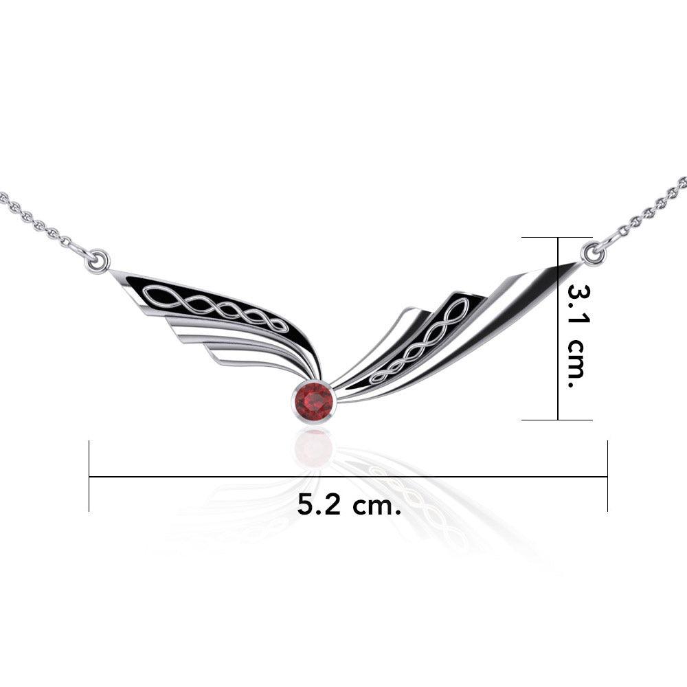 Celtic Knotwork Silver Necklace with Gemstone TN190