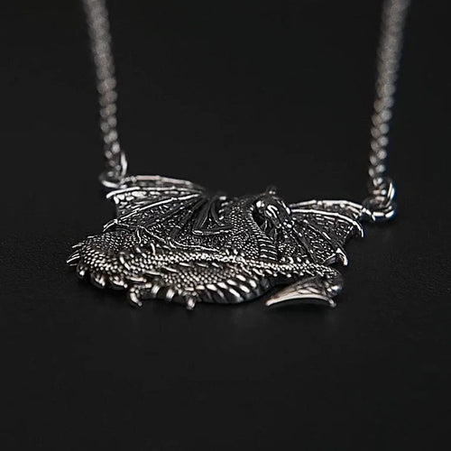 A mythical symbol of valor and strength ~ Sterling Silver Jewelry Winged Dragon Necklace by Courtney Davis TN277 | Necklace | Wiccan Center
