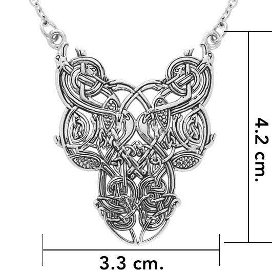Celtic Knotwork Bird Sterling Silver Necklace Jewelry By Peter Stone Featuring Intricate Engraving TN294