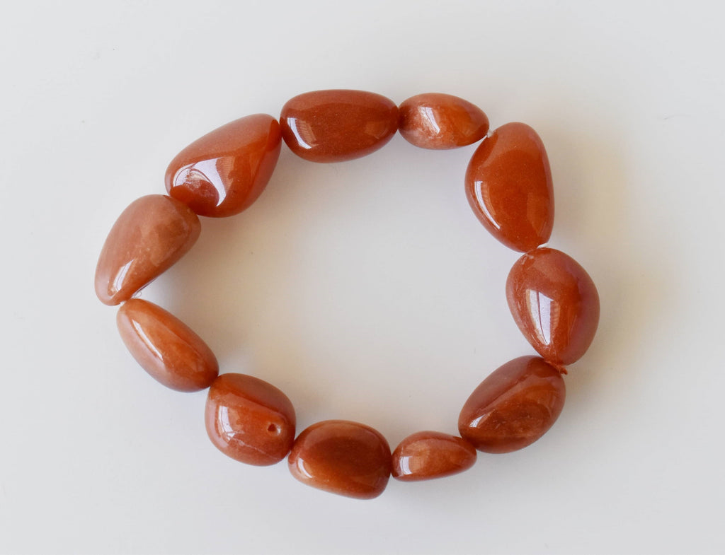 Red Aventurine Nugget Bracelet ~ Crystal Nuggets Jewelry | Nugget Bracelet | Wiccan Center