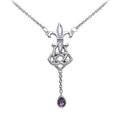 Celtic Knotwork Fleur De Lis Sterling Silver Necklace TNC045