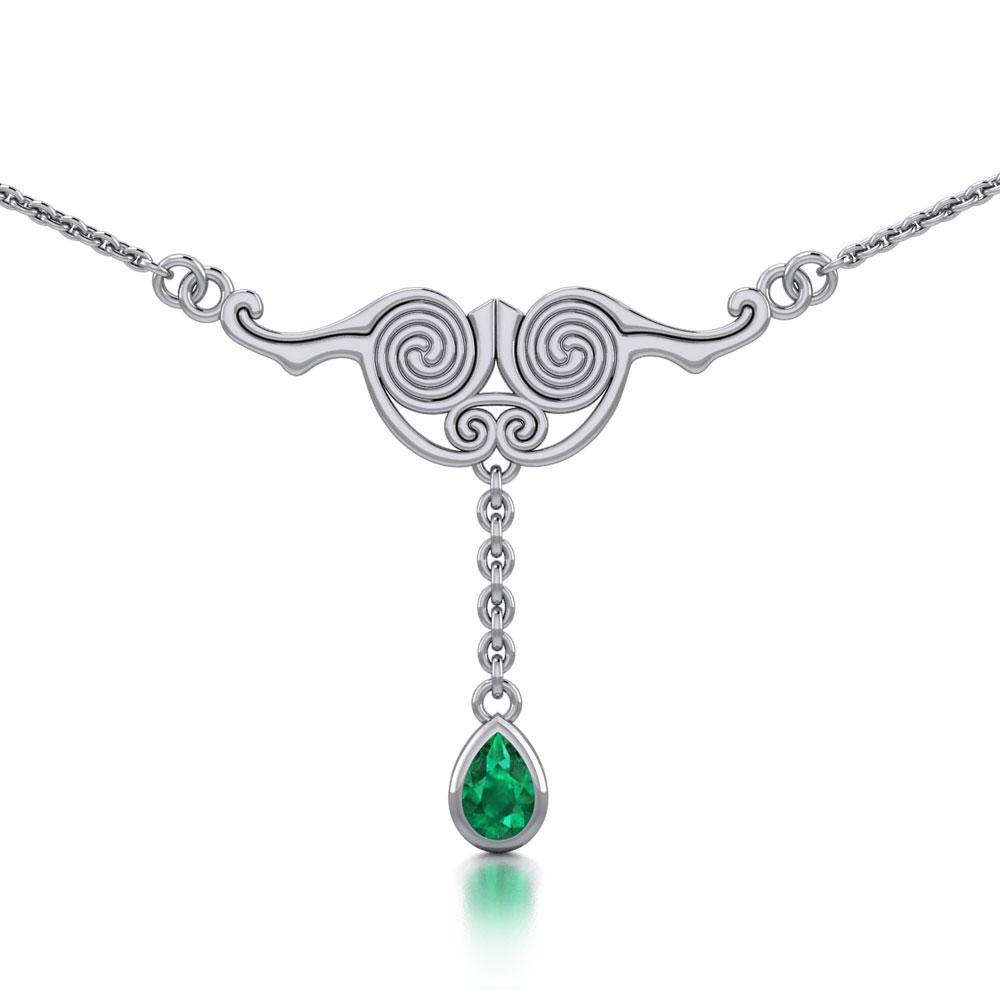 Celtic Silver Spiral Necklace TNC055