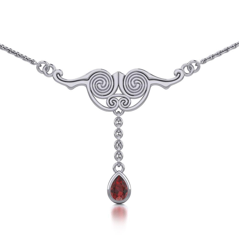 Celtic Silver Spiral Necklace TNC055