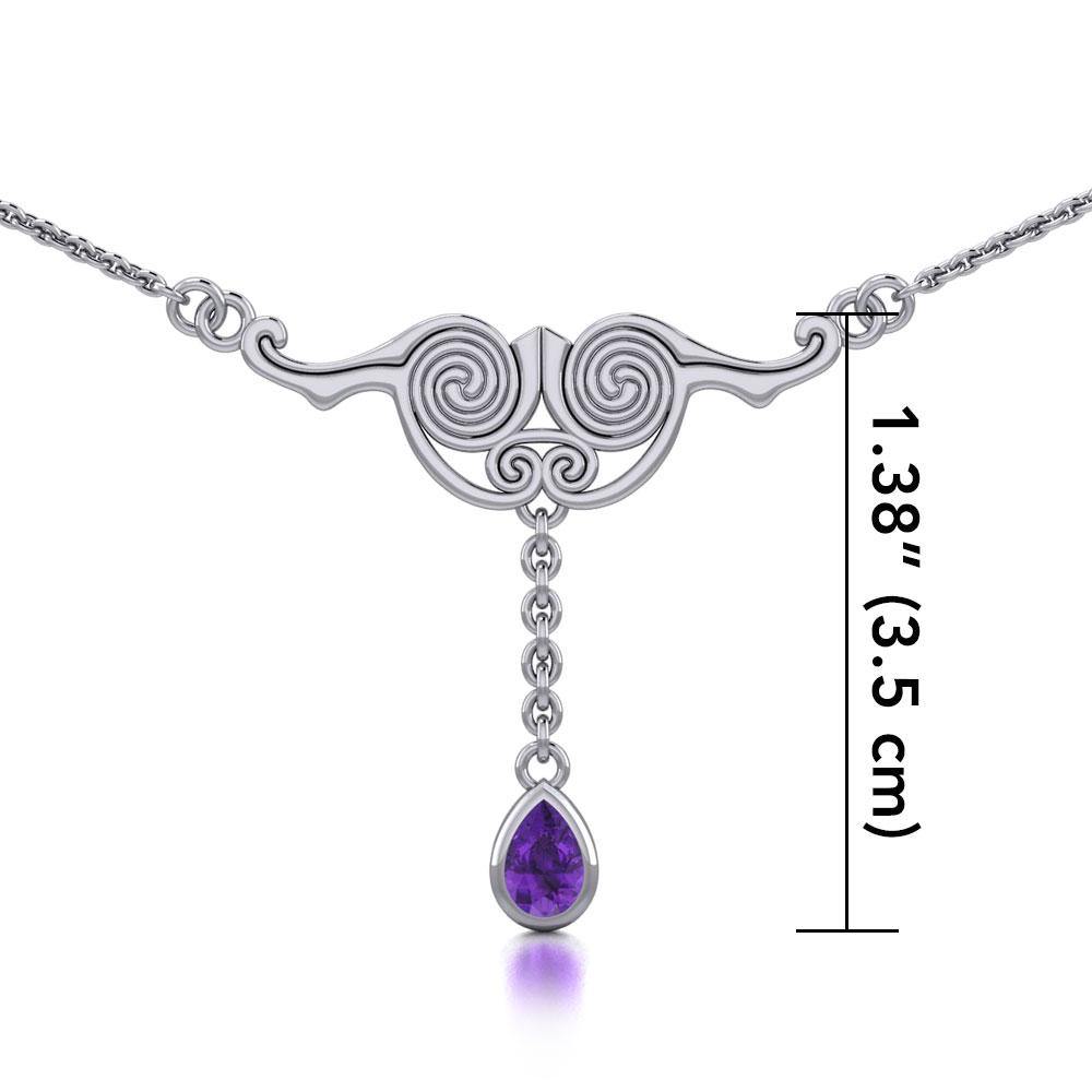Celtic Silver Spiral Necklace TNC055