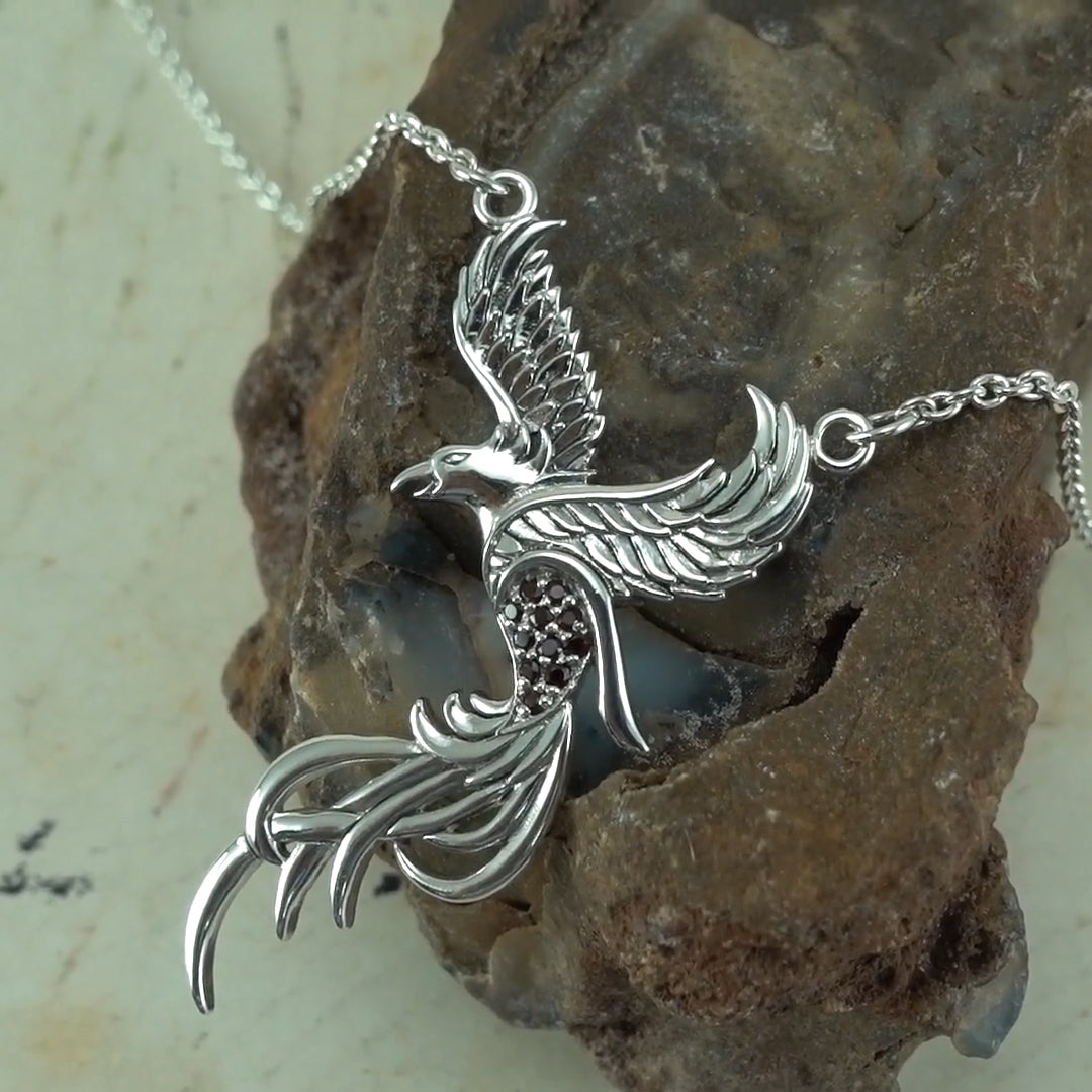Alighting Breakthrough Mythical Phoenix Sterling Silver Pendant TNC232 Limited Edition