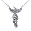 Honor Thy Flying Phoenix Sterling Silver Necklace With Gemstone TNC236 Elegant Spiritual Jewelry for Inspiration