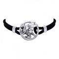 Sterling Silver Dragon Leather Cord Necklace TNC250