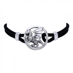 Sterling Silver Dragon Leather Cord Necklace TNC250 | Necklace | Wiccan Center