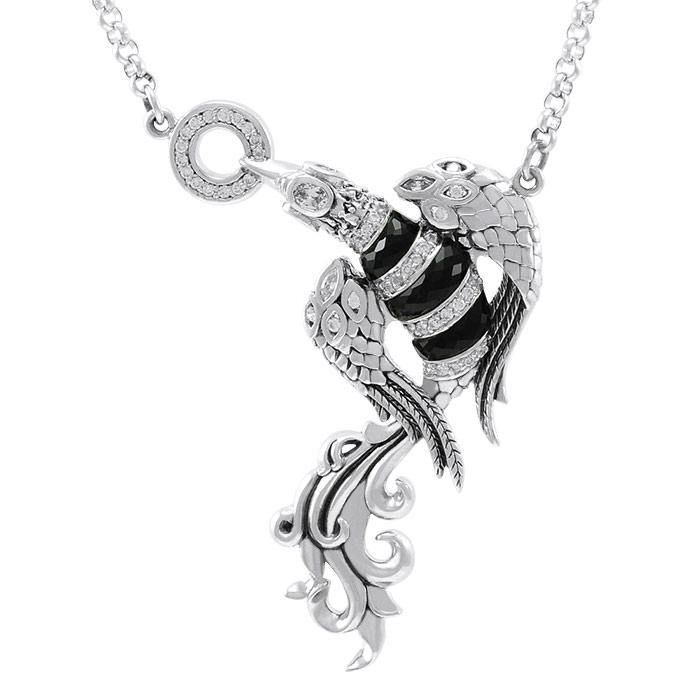 Flying Phoenix Sterling Silver Necklace TNC361 Spiritual Jewelry for Renewal and Inner Strength
