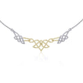 Celtic Knotwork Sterling Silver Necklace With Gold Accent TNV003 Eternity Symbol Jewelry
