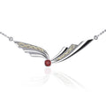 Celtic Knot Sterling Silver and Gold Accent Necklace with Gemstone TNV190