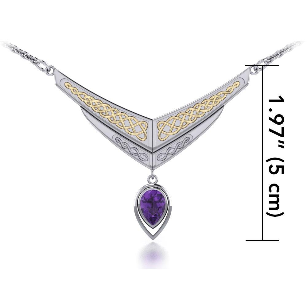 Celtic Knotwork Silver and Gold Necklace TNV214