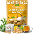 Premium Lemon, Ginger Herbal Blend Tea Bag | Improve Digestion, Support Brain, Weight, Skin and Sleep, Eco-Conscious Tea Bags | Tea | Wiccan Center