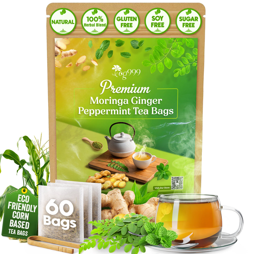 Premium Moringa Ginger Peppermint Herbal Tea | Tea | Wiccan Center