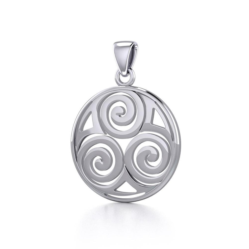 Celtic Triskele Sterling Silver Pendant TP086