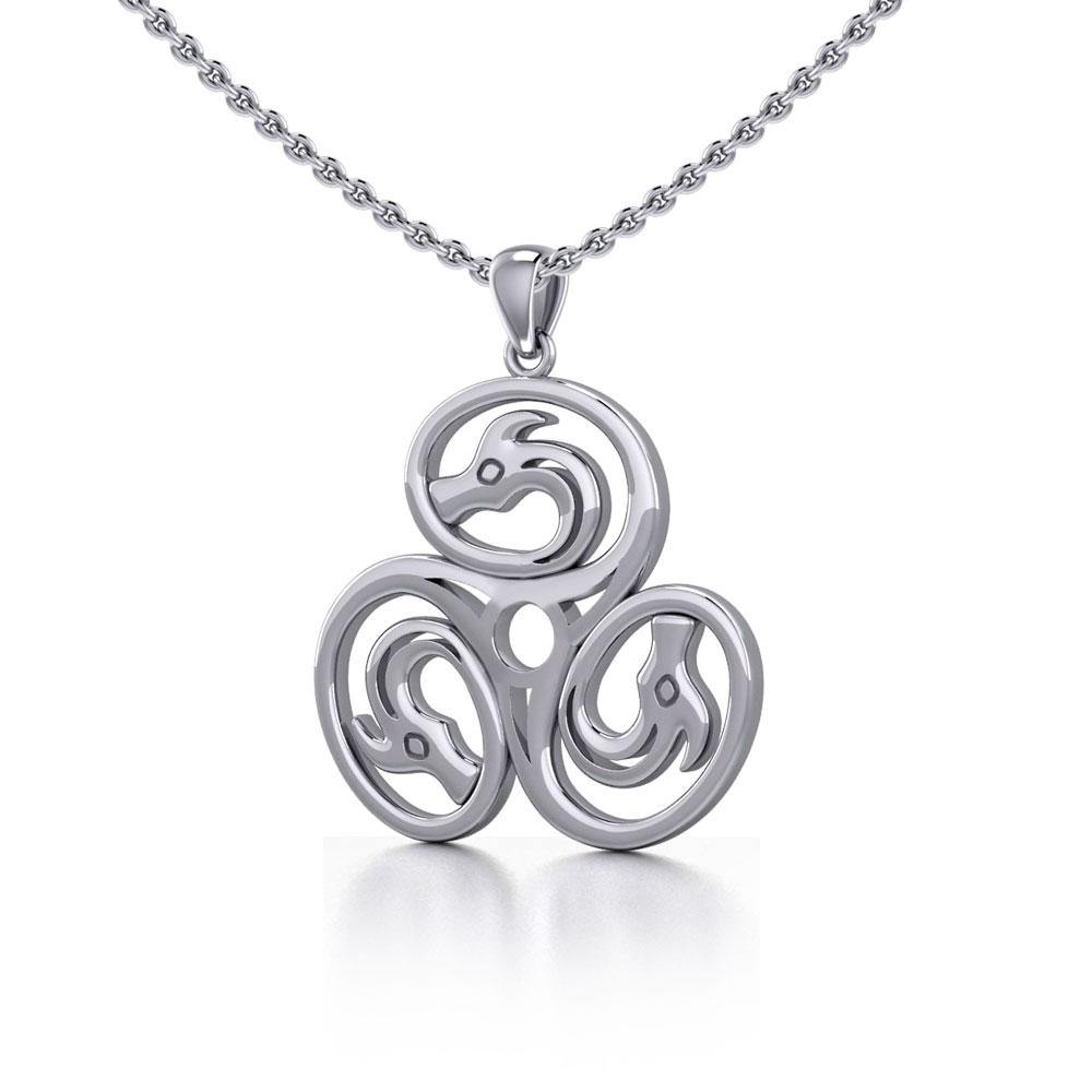 3 Dragons Sterling Silver Pendant TP088