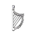 Celtic Knotwork Harp Sterling Silver Pendant TP1026