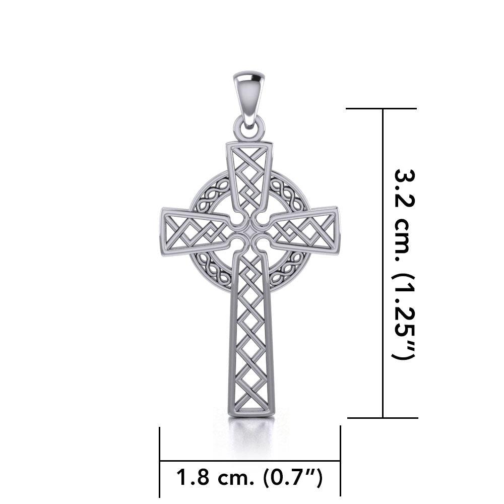 Modern Celtic Cross Sterling Silver Pendant TP1031