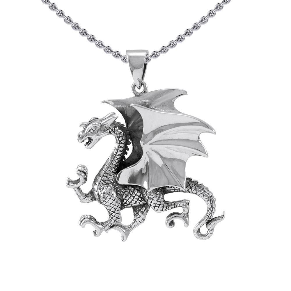 Clawing Dragon Sterling Silver Pendant TP1109