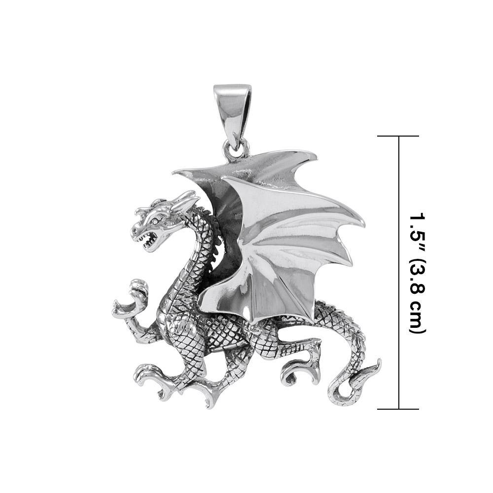 Clawing Dragon Sterling Silver Pendant TP1109