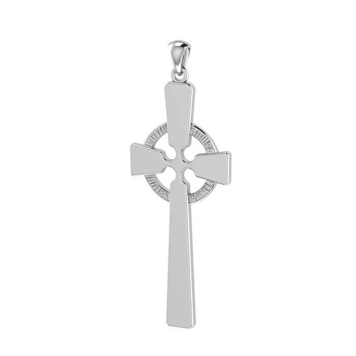 Modern Celtic Cross Silver Pendant TP117