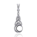 Celtic Triquetra Crescent Moon Sterling Silver Pendant TP1358