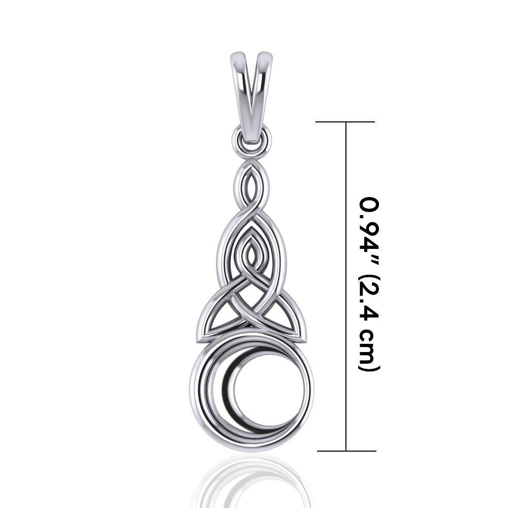 Celtic Triquetra Crescent Moon Sterling Silver Pendant TP1358