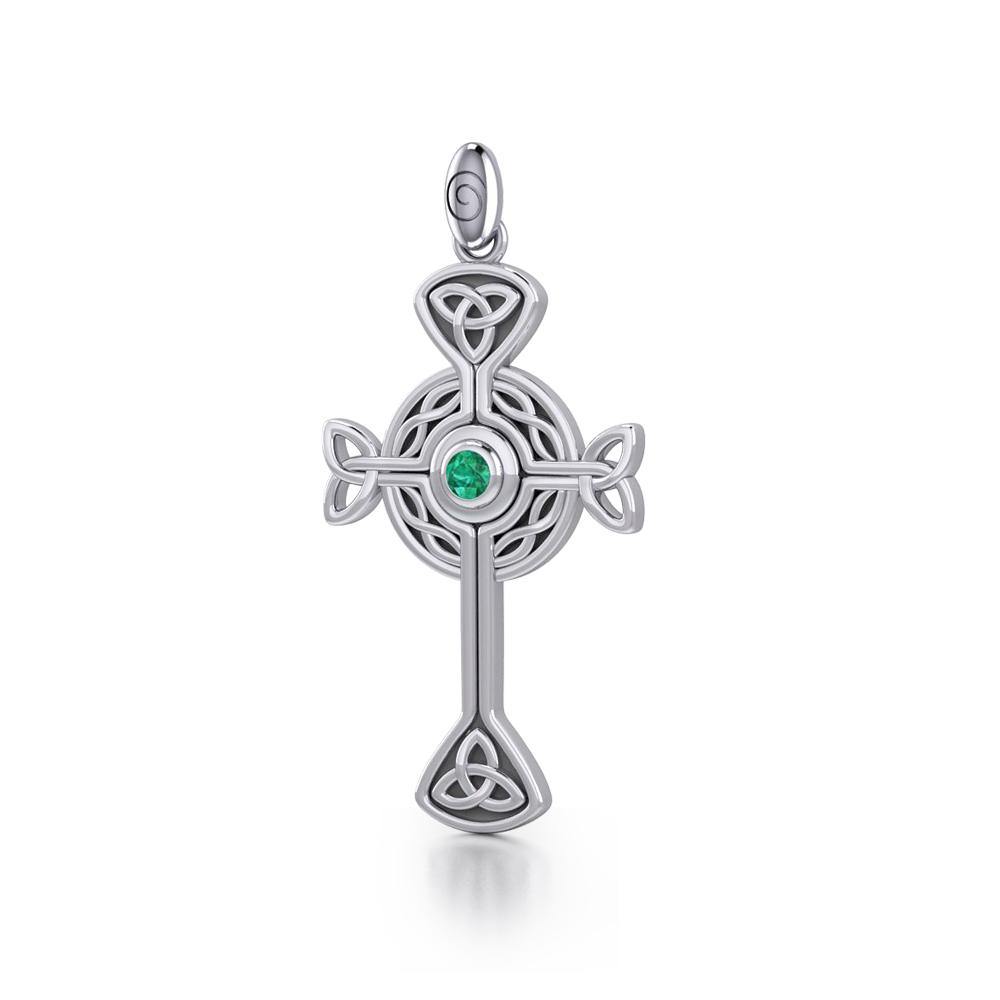 Spiritual and divine focus ~ Modern Celtic Cross Sterling Silver Pendant TP1370