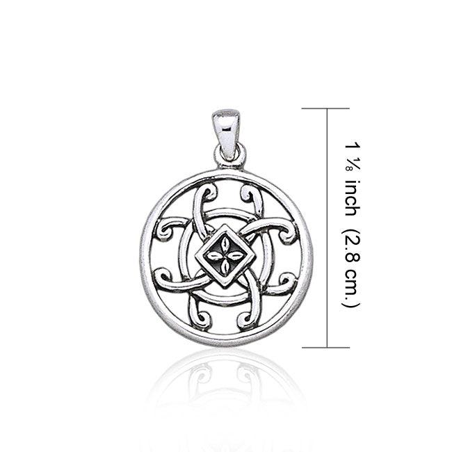 Celtic Knotwork Flowers Silver Pendant TP1444