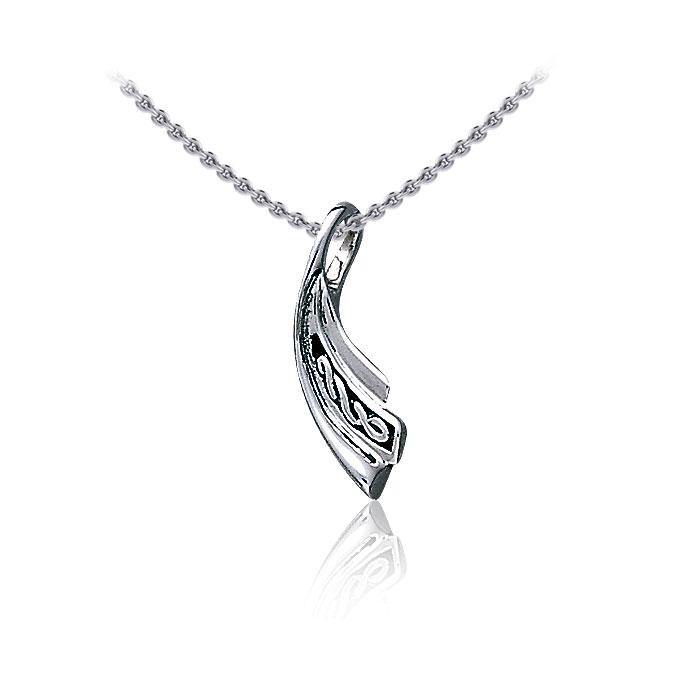 Contemporary Celtic Knotwork Silver Pendant TP1695