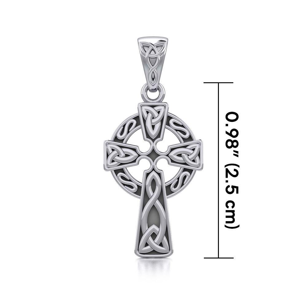 Celtic Knotwork Cross Sterling Silver Pendant TP192