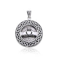 Celtic Knot Claddagh Sterling Silver Pendant TP195