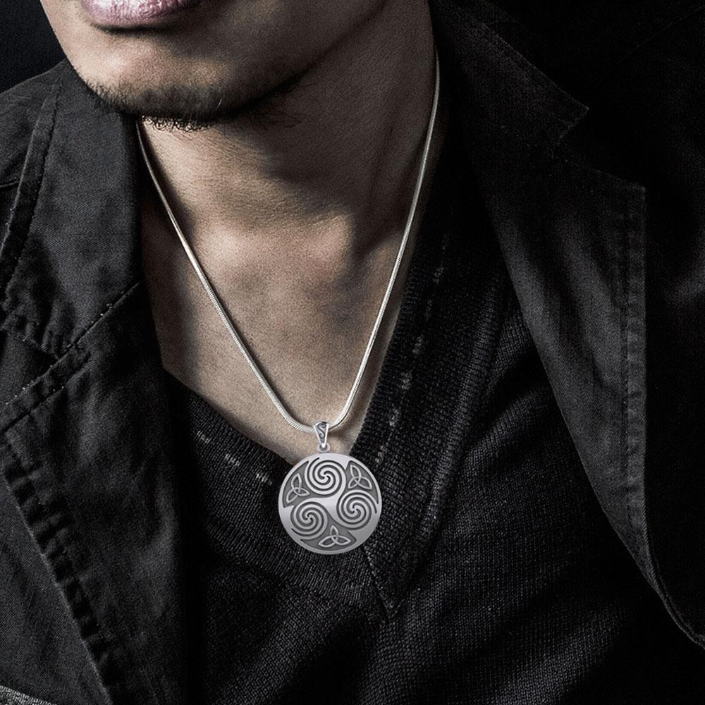 Large Celtic Triquetra Sterling Silver Pendant TP197
