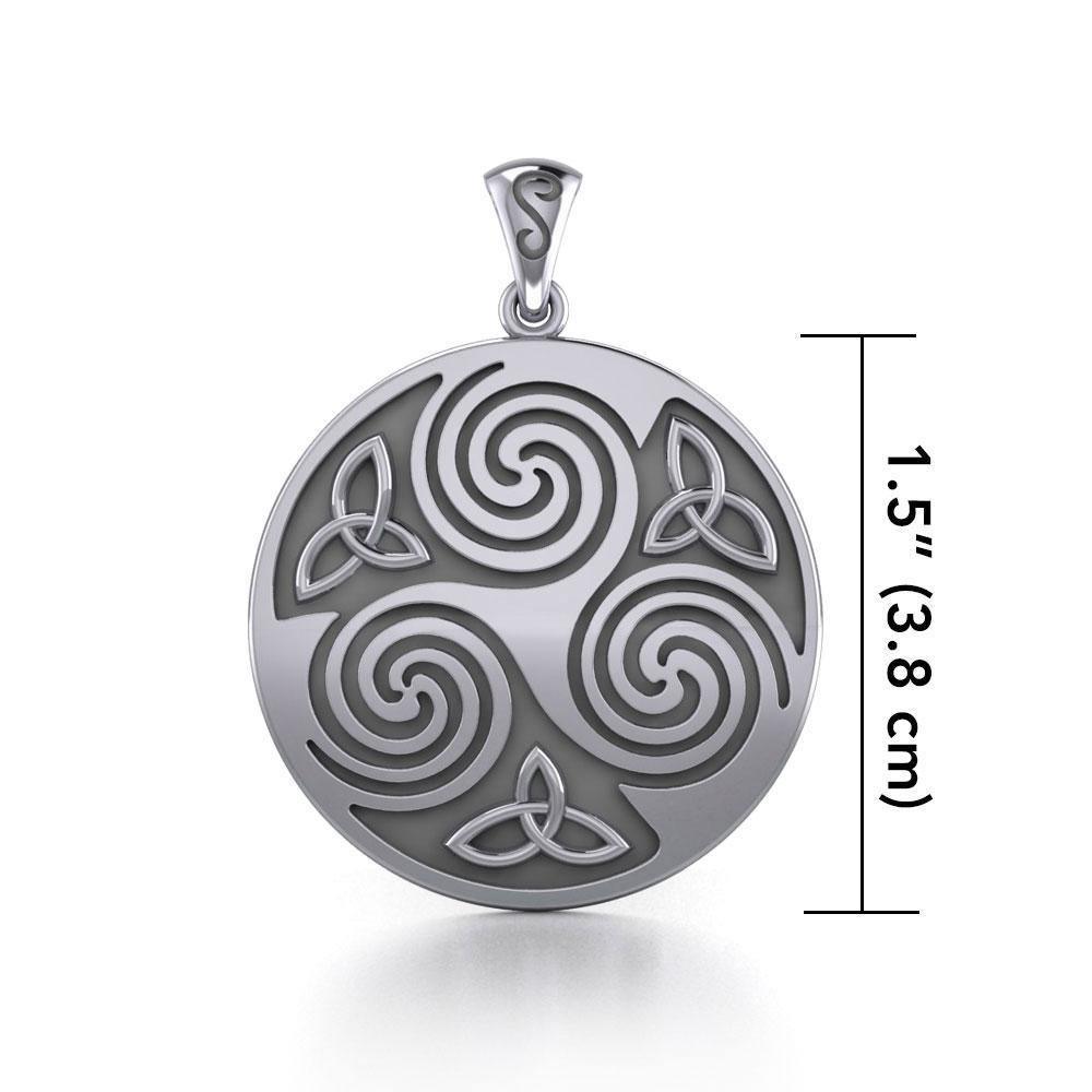 Large Celtic Triquetra Sterling Silver Pendant TP197