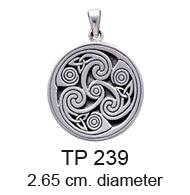 Celtic Spiral Sterling Silver Pendant TP239