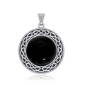 The eternity of truth and being ~ Celtic Knotwork Sterling Silver Pendant with Stone TP241