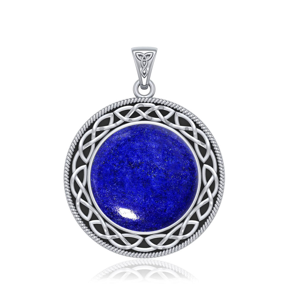 The eternity of truth and being ~ Celtic Knotwork Sterling Silver Pendant with Stone TP241 | Pendant | Wiccan Center