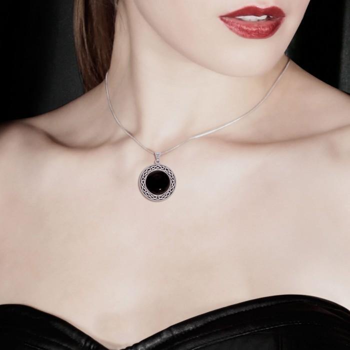 The eternity of truth and being ~ Celtic Knotwork Sterling Silver Pendant with Stone TP241