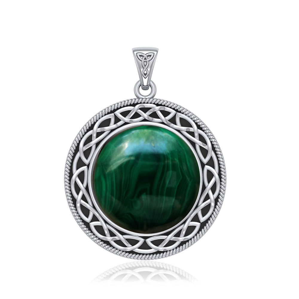 The eternity of truth and being ~ Celtic Knotwork Sterling Silver Pendant with Stone TP241 | Pendant | Wiccan Center